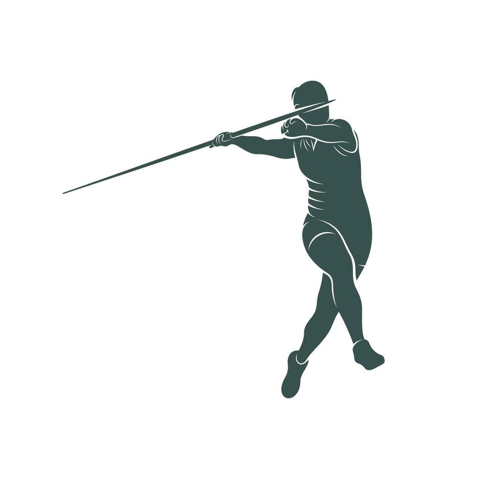 Javelin Thrower vector illustration design. Javelin Thrower logo design Template.