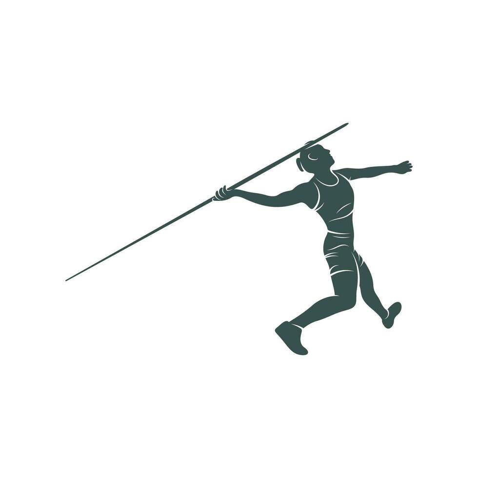 Javelin Thrower vector illustration design. Javelin Thrower logo design Template.