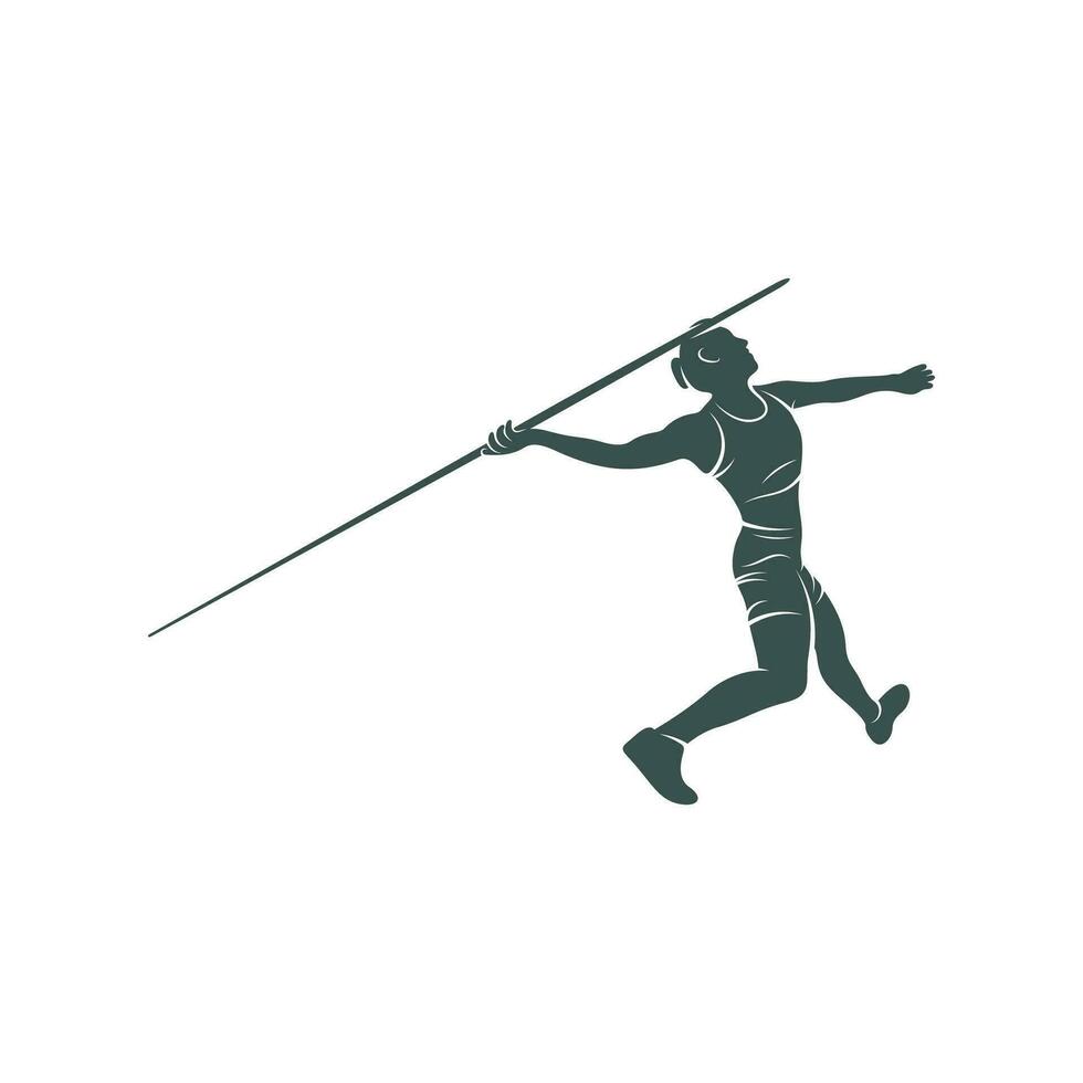 Javelin Thrower vector illustration design. Javelin Thrower logo design Template.