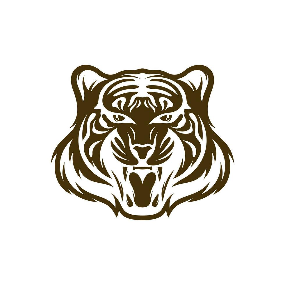 Head Tiger vector illustration design. Head Tiger logo design Template.