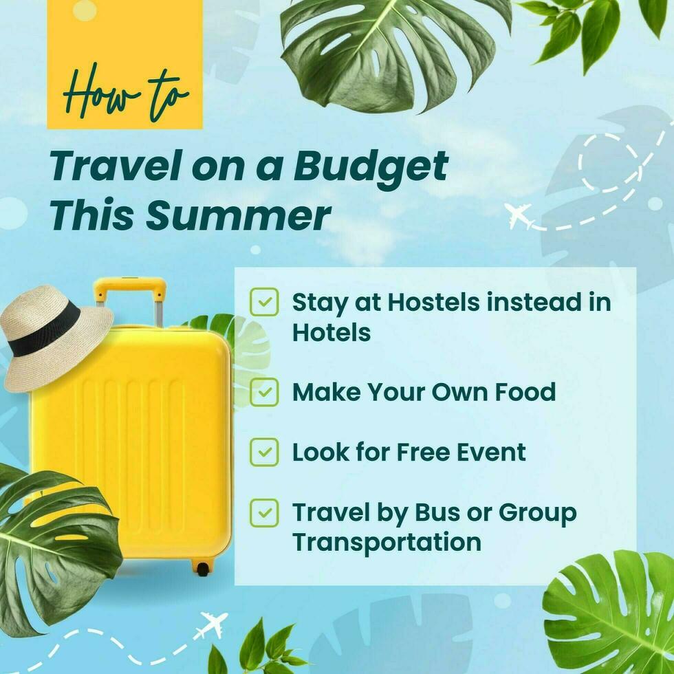 Seasonal Summer on Budget Linkedin Post template