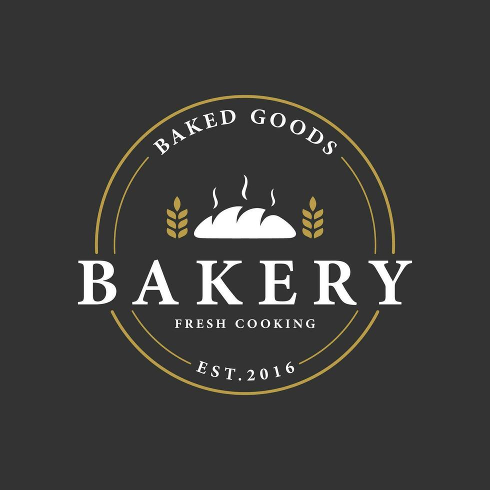 Delicious and tasty organic Fresh Baked Bakery Shop Logo design retro vintage.Logo for bakery shop, label or badge, business. vector