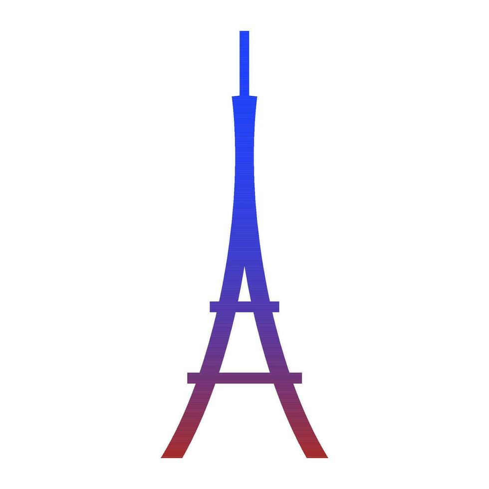 Flat Eiffel Tower on a white isolated background vector