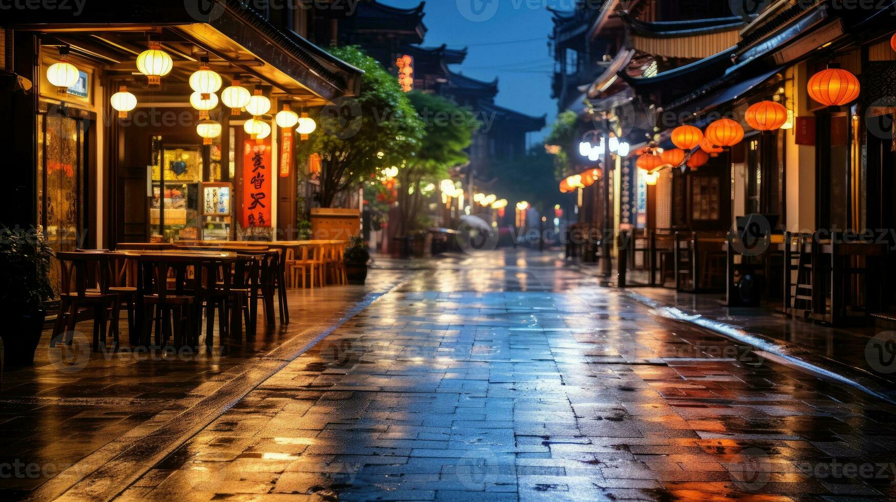 Food street in Shanghai, China. photo