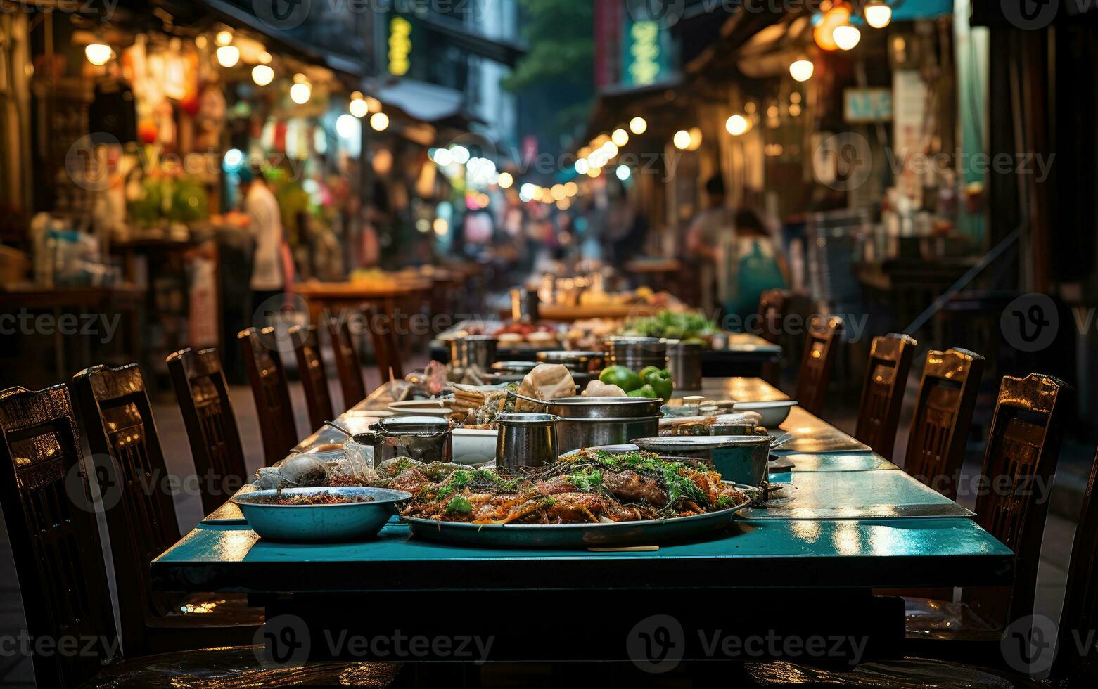 noche ver de comida calle foto