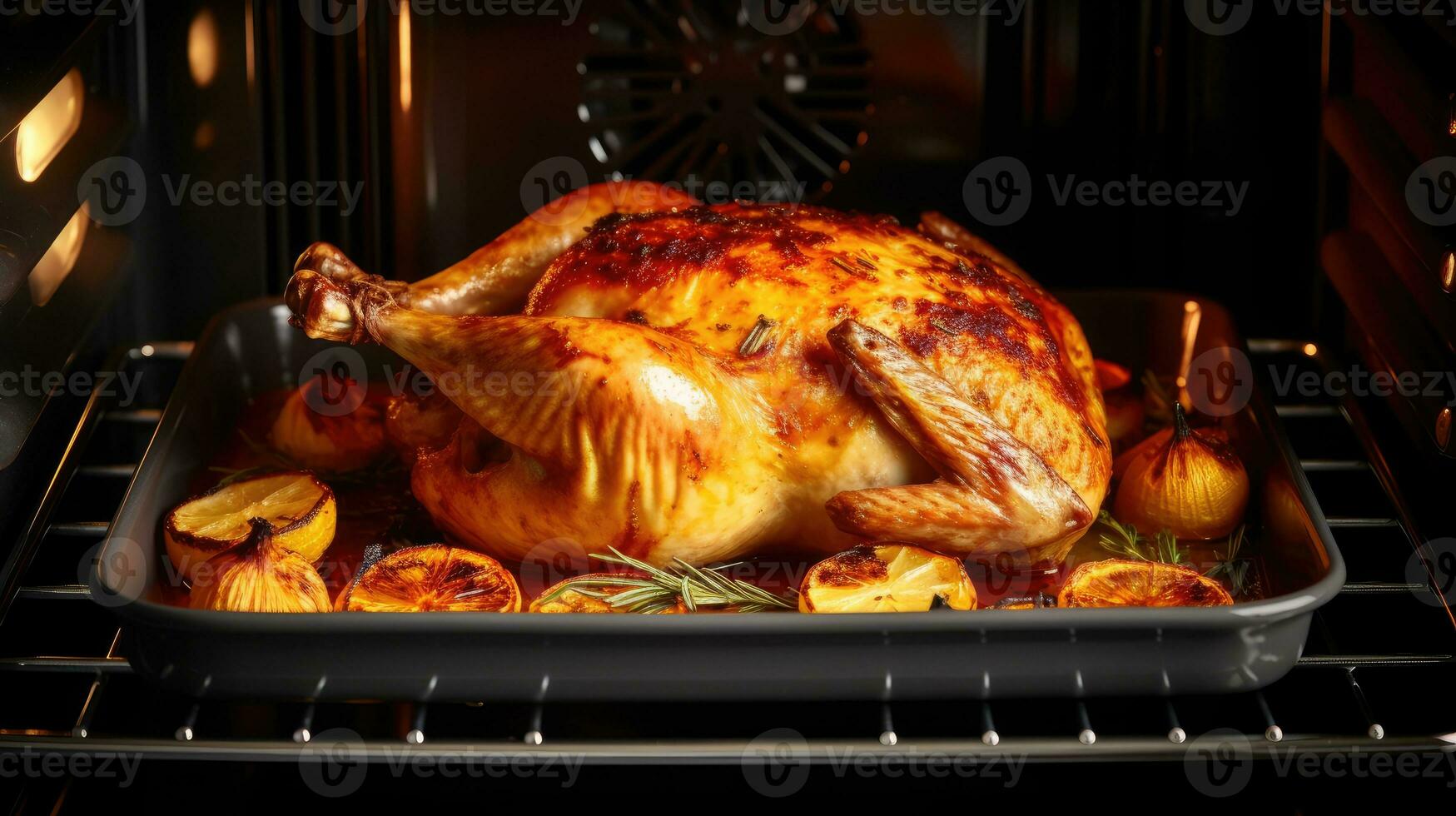 Roasted whole chicken in the oven 28192980 Stock Photo at Vecteezy