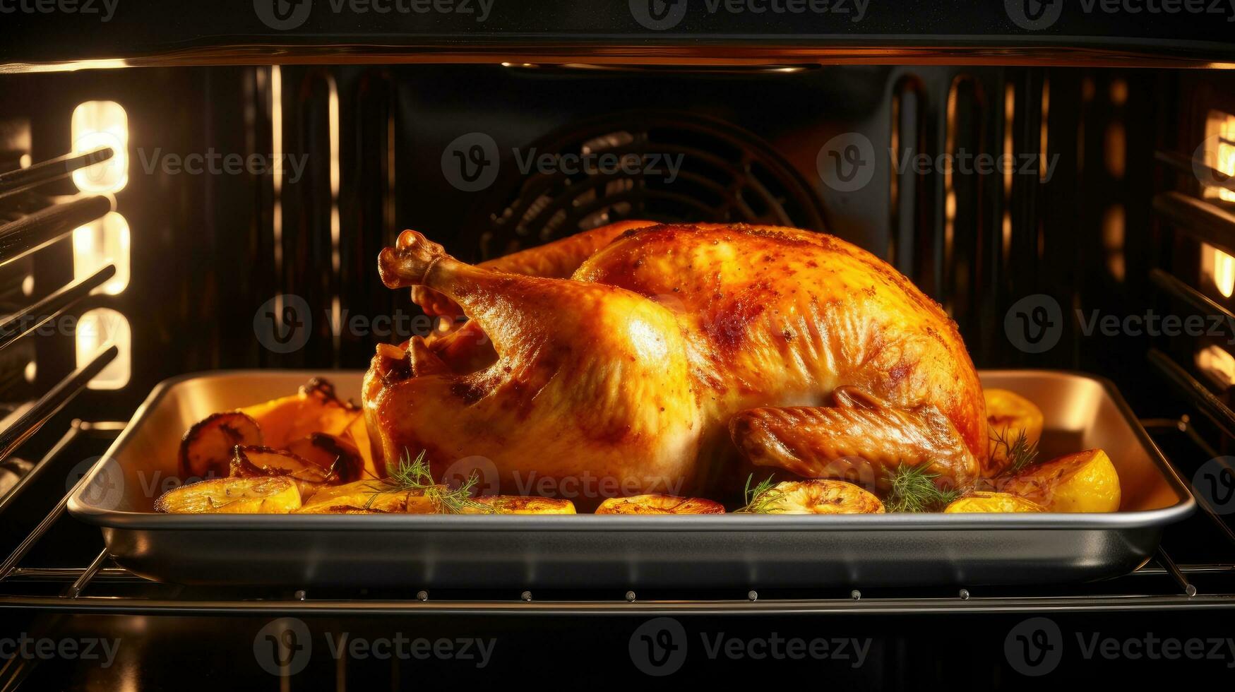 Roasted whole chicken in the oven 28192983 Stock Photo at Vecteezy