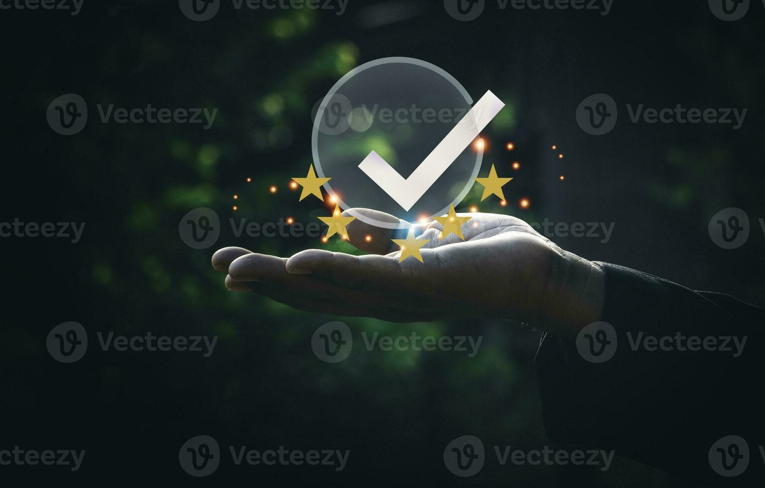 Show hand check mark  icon.Customer service, service mind,service rating.Photo concept of satisfaction survey and smiling face icons time. photo