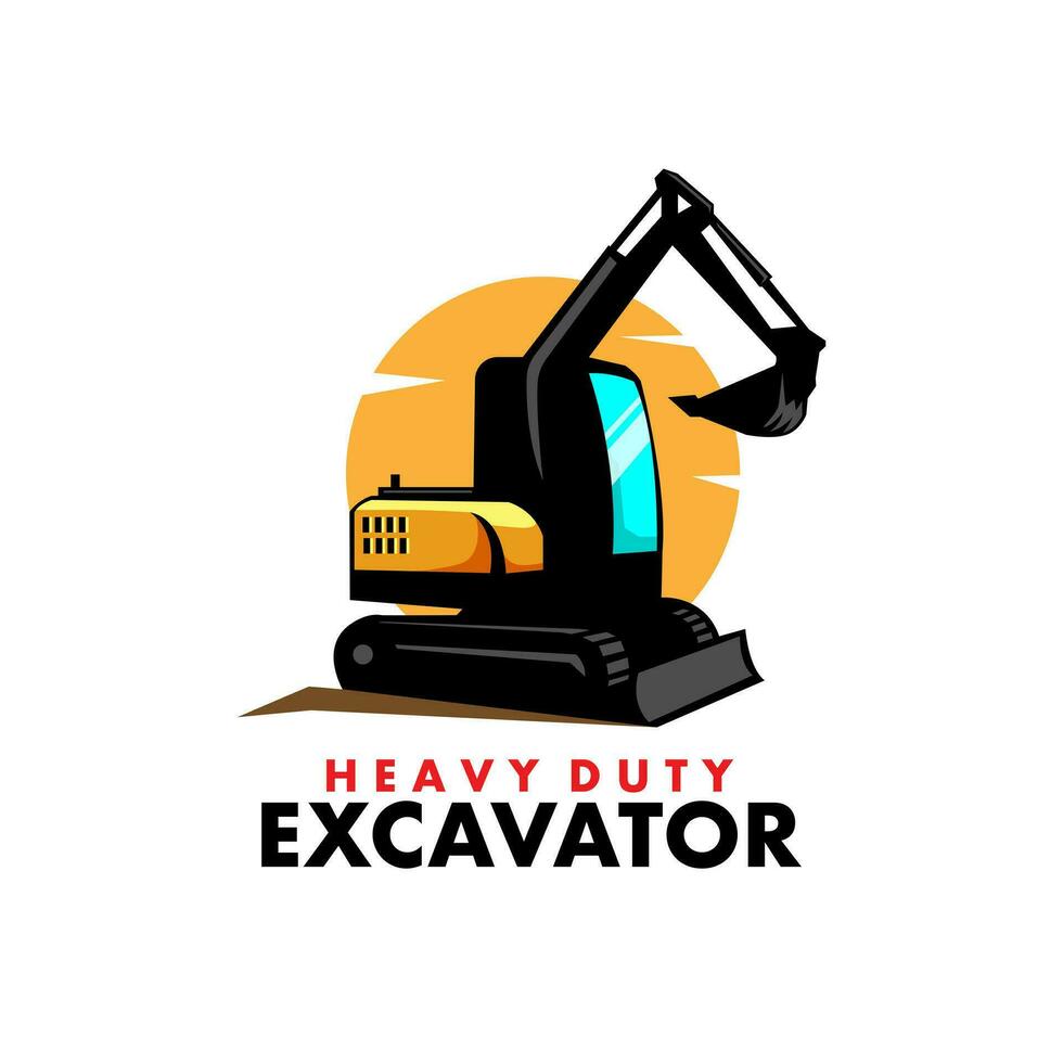 heavy duty excavator vector