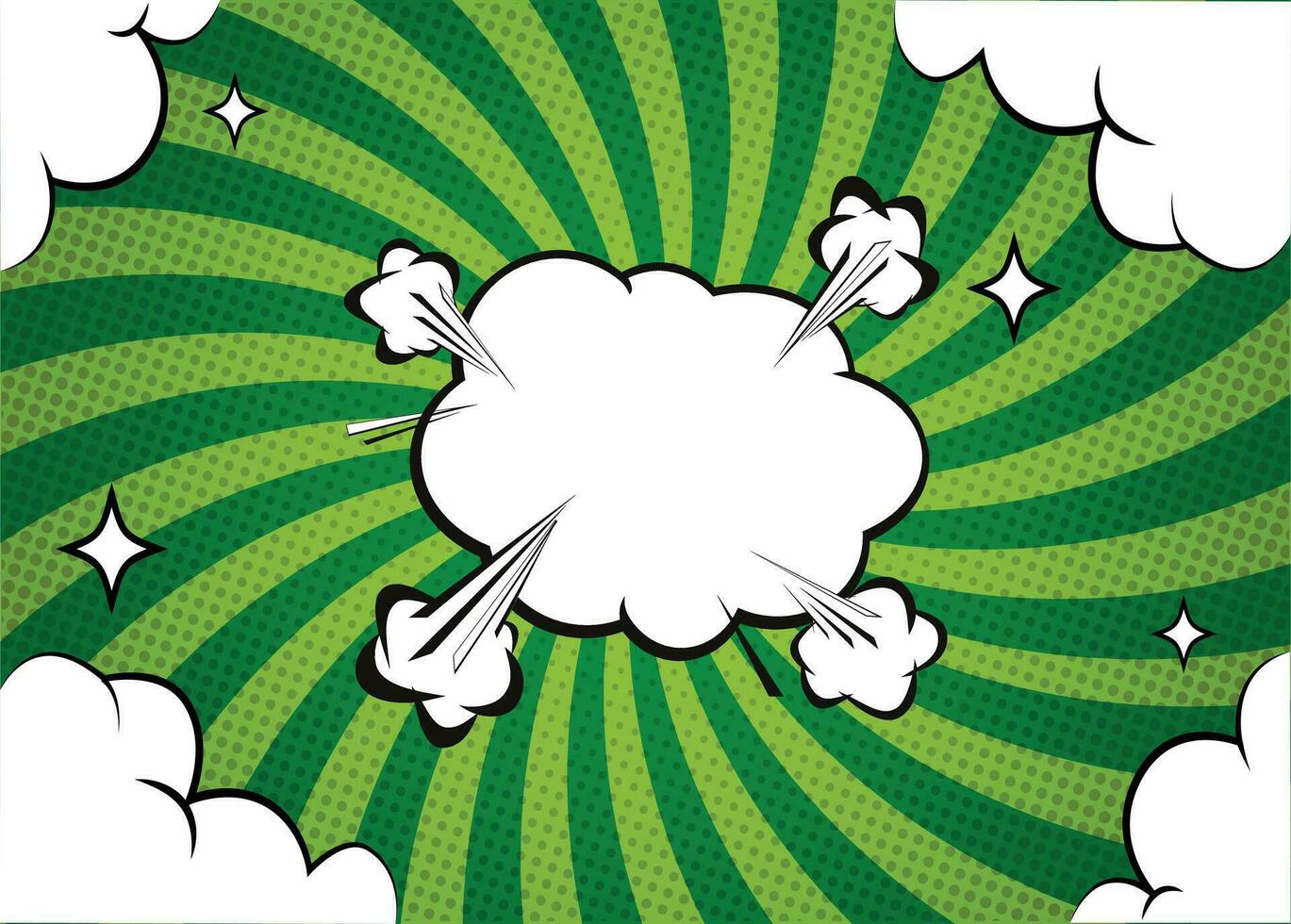 Comic  background. Vector, pop art style. Pop art comic background with cloud and star. Cartoon Vector Illustration