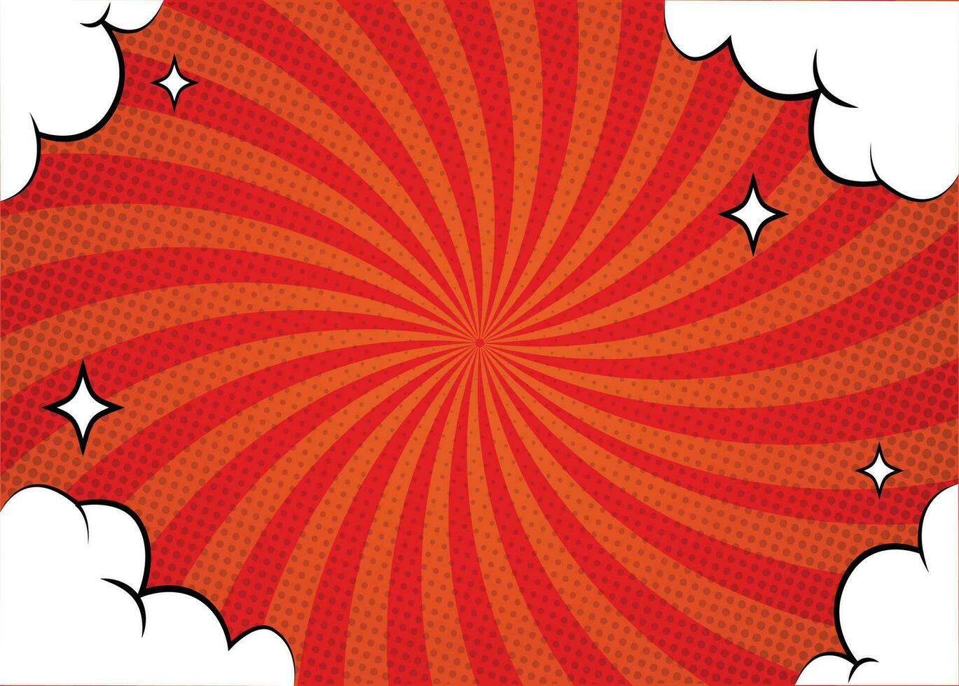 Comic  background. Vector, pop art style. Pop art comic background with cloud and star. Cartoon Vector Illustration