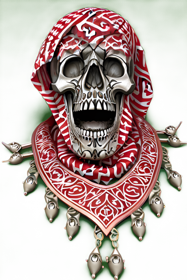 Arabo cranio stile png trasparente sfondo ai generativo