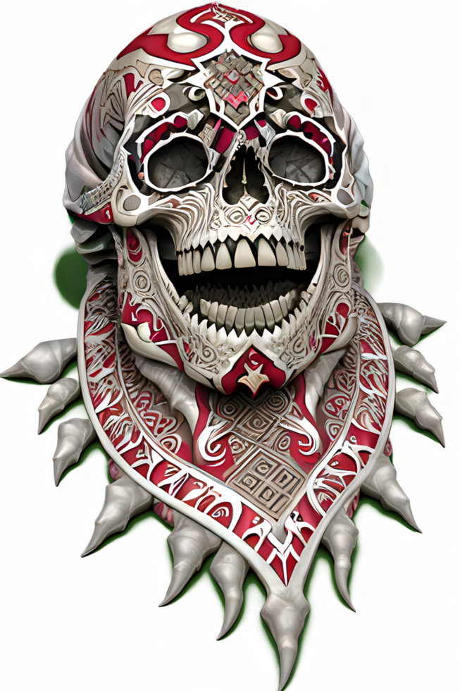 Arabic Skull Style PNG Transparent Background Ai Generative