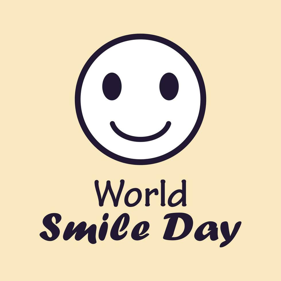 Vector flat world smile day hand drawn cartoon illustration