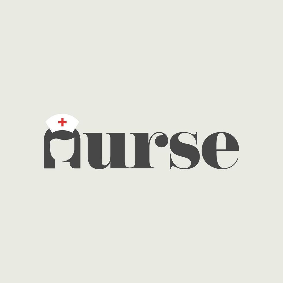 Vector nurse text logo design