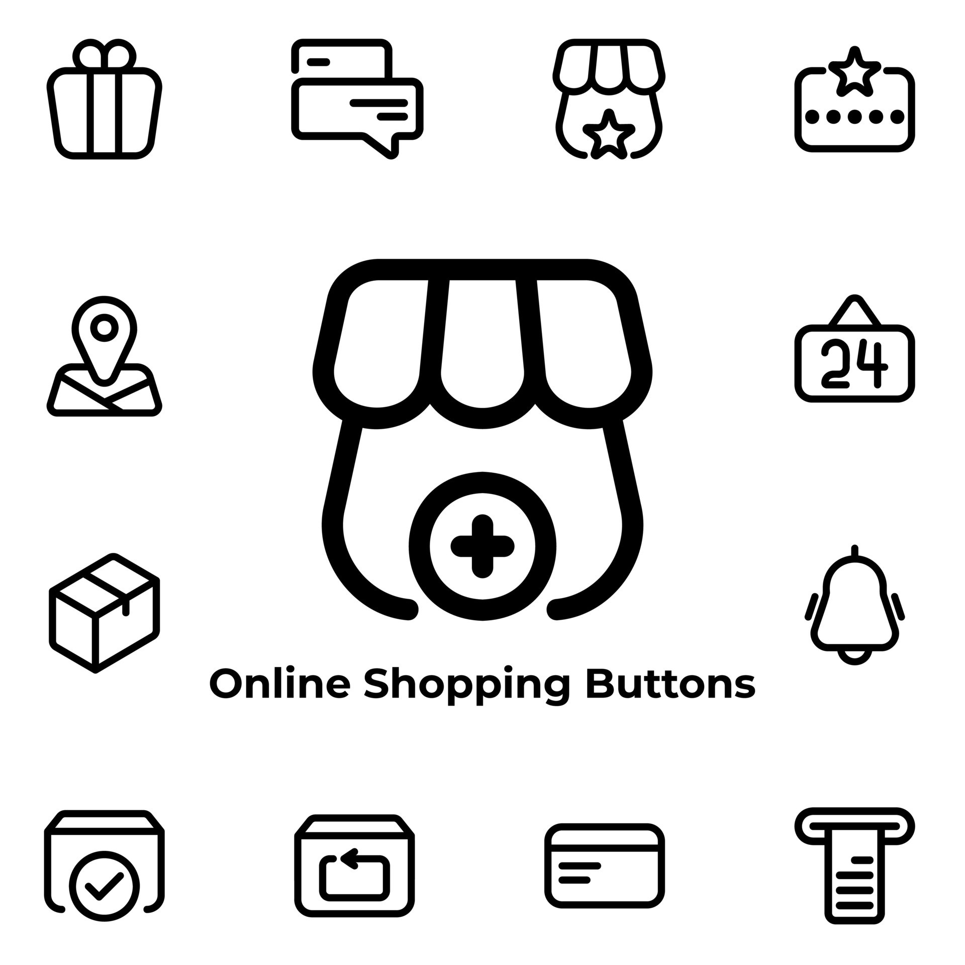 Vector Graphic of Online Shopping Buttons. Good for user interface, new