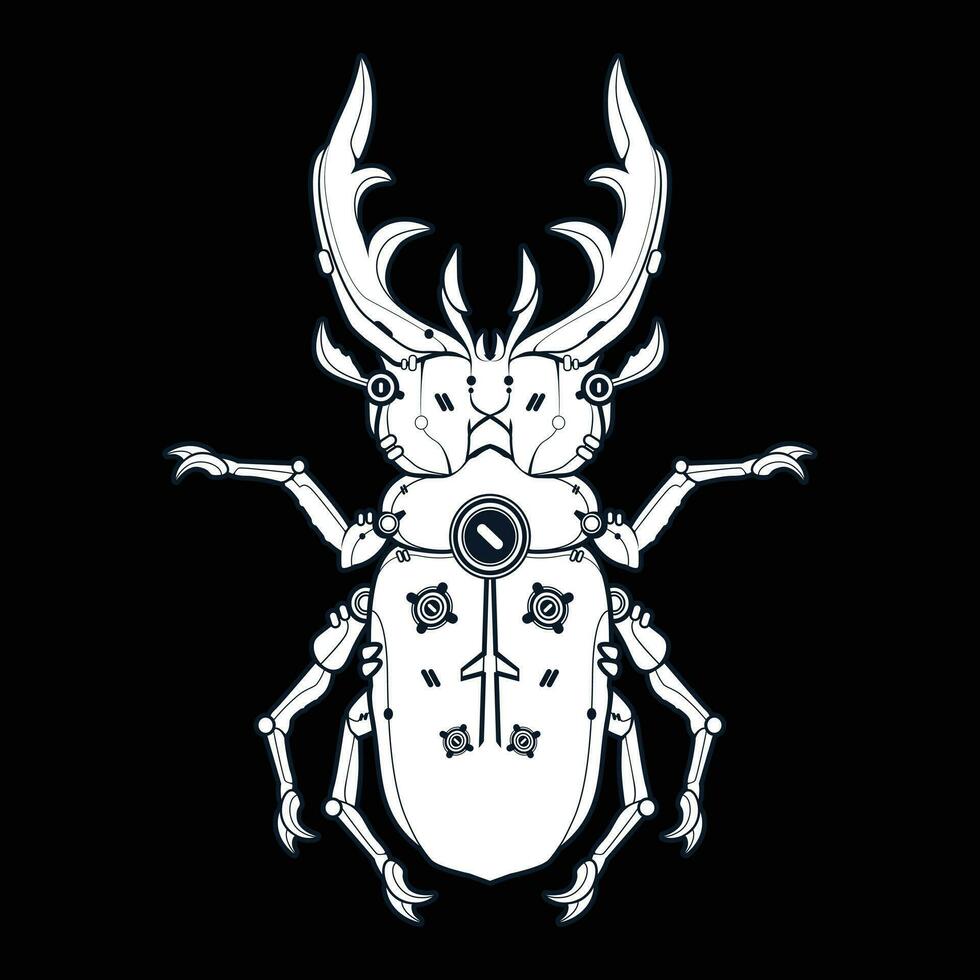 beetle mecha illustration vector