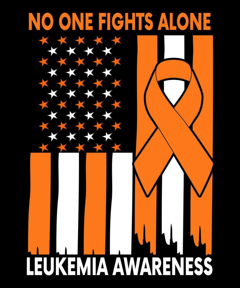 Leukemia Awareness. No one Fights Alone vector