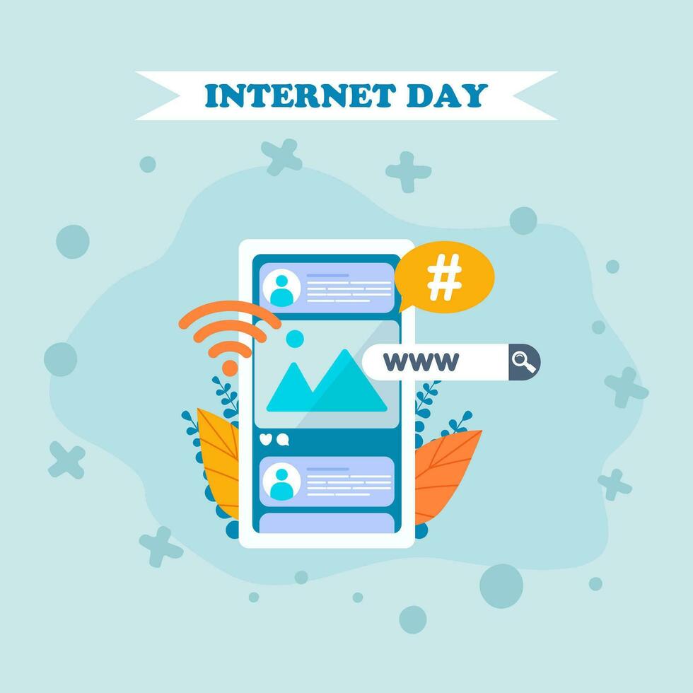 Flat illustration for international internet day celebration vector