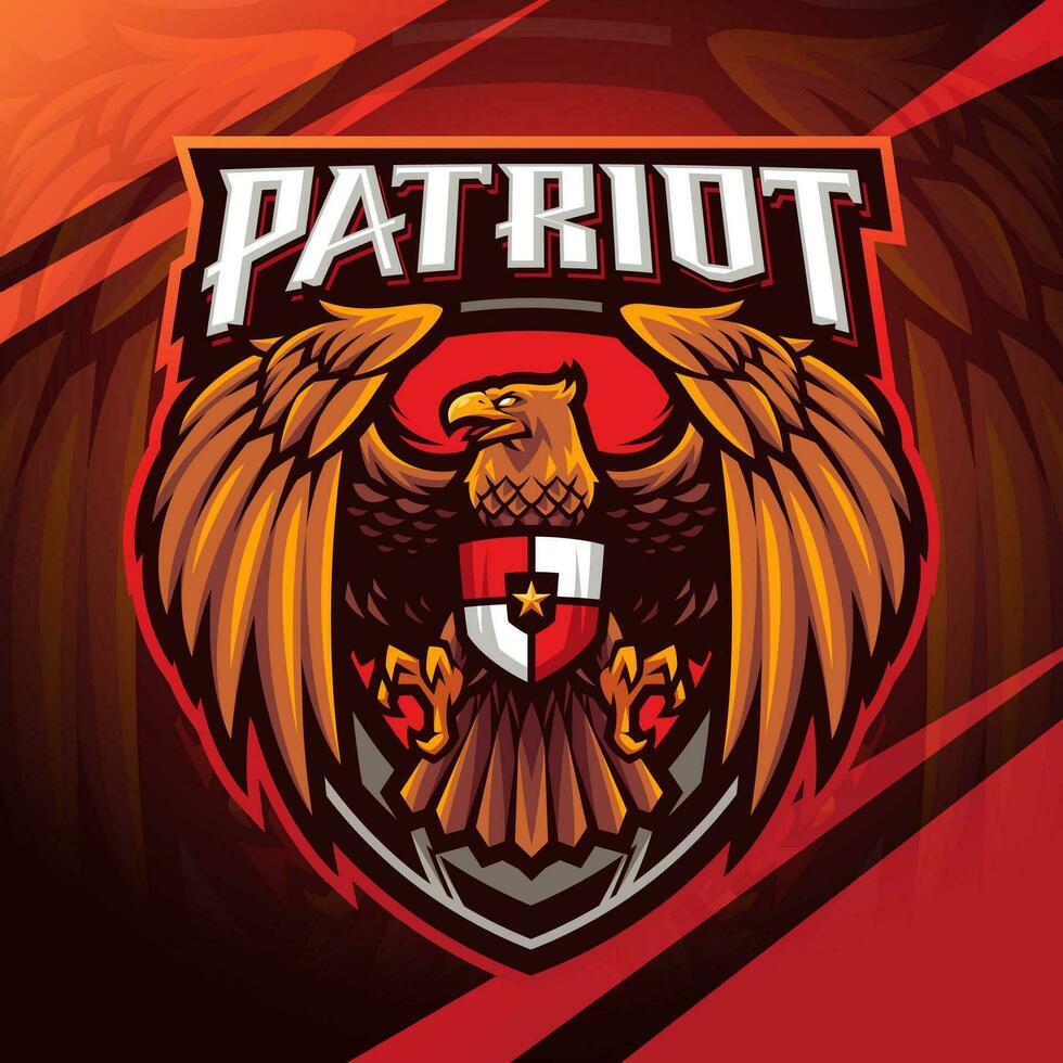 Garuda patriot esport mascot logo design vector