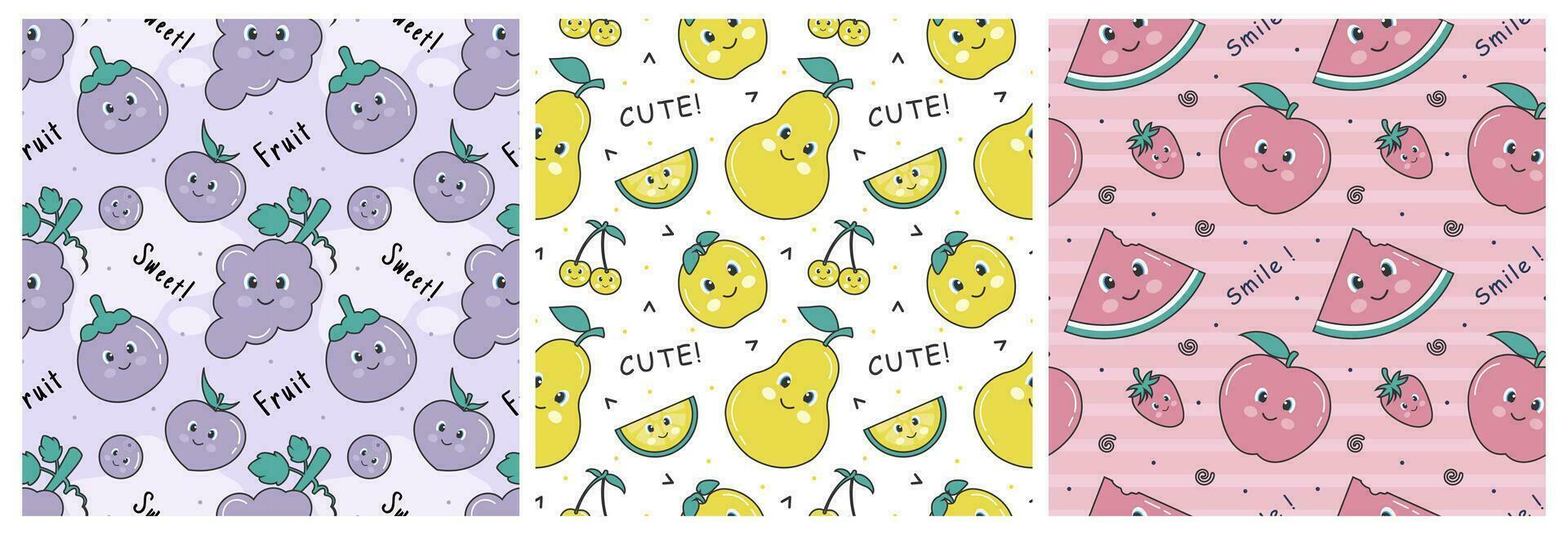 Smile Seamless Pattern Design Illustration with Smiling Character and Happiness Face in Template Hand Drawn Cartoon Flat Design vector