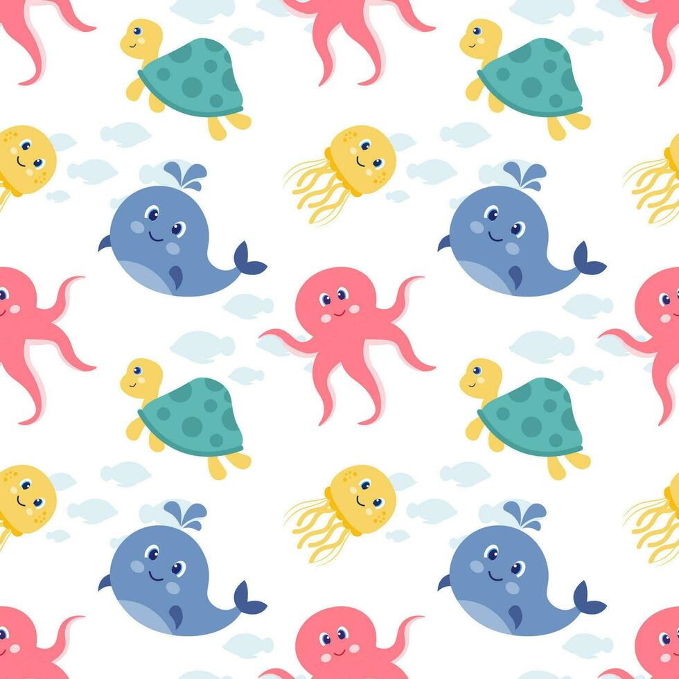 Smile Seamless Pattern Design Illustration with Smiling Character and Happiness Face in Template Hand Drawn Cartoon Flat Design vector
