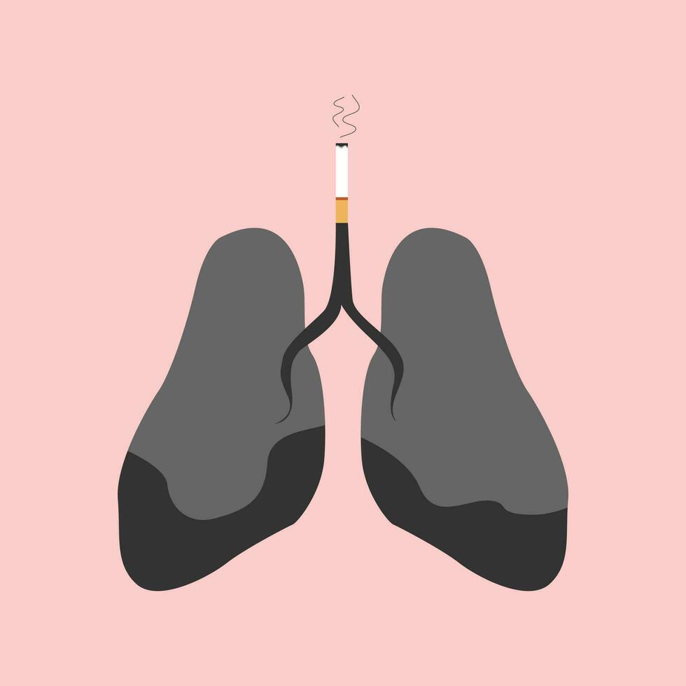 Black smoker's lungs vector