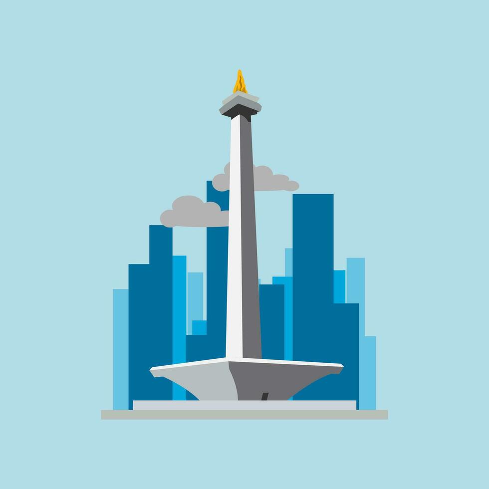 Indonesian national monument vector