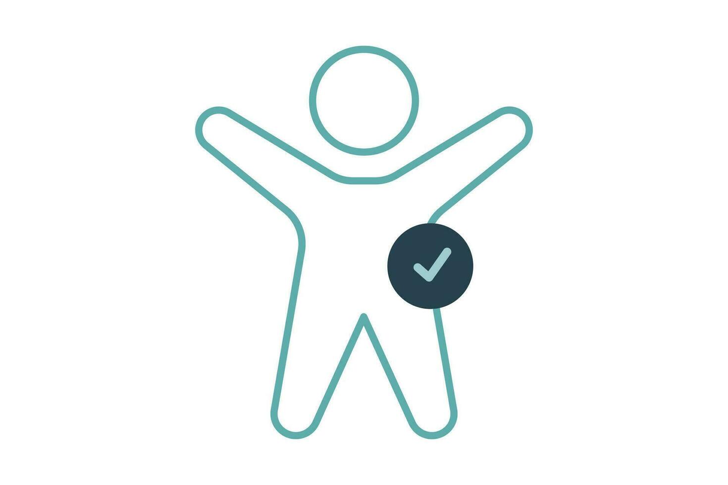 Wellness icon. People with check marks. icon related to healthy living. duo tone icon style design. Simple vector design editable