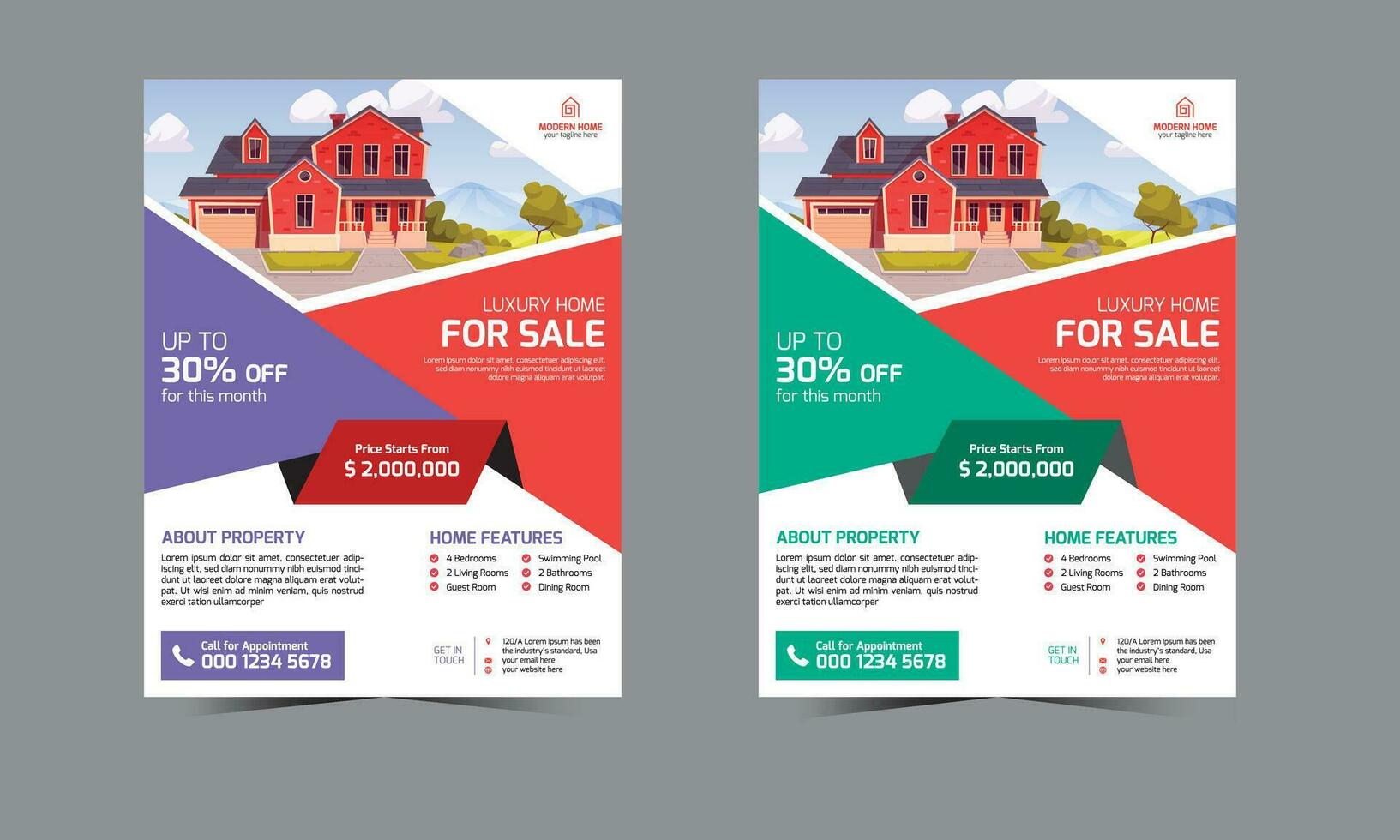 Real Estate Flyer Template, Corporate  Flyer, Flyer Design, vector