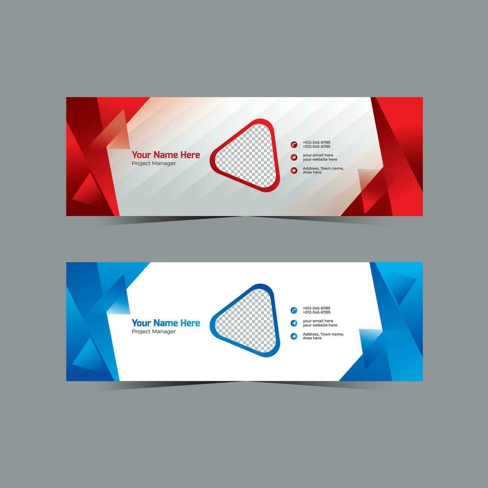 PrintEmail Signature Design, Social Media Cover and Web Banner Template vector