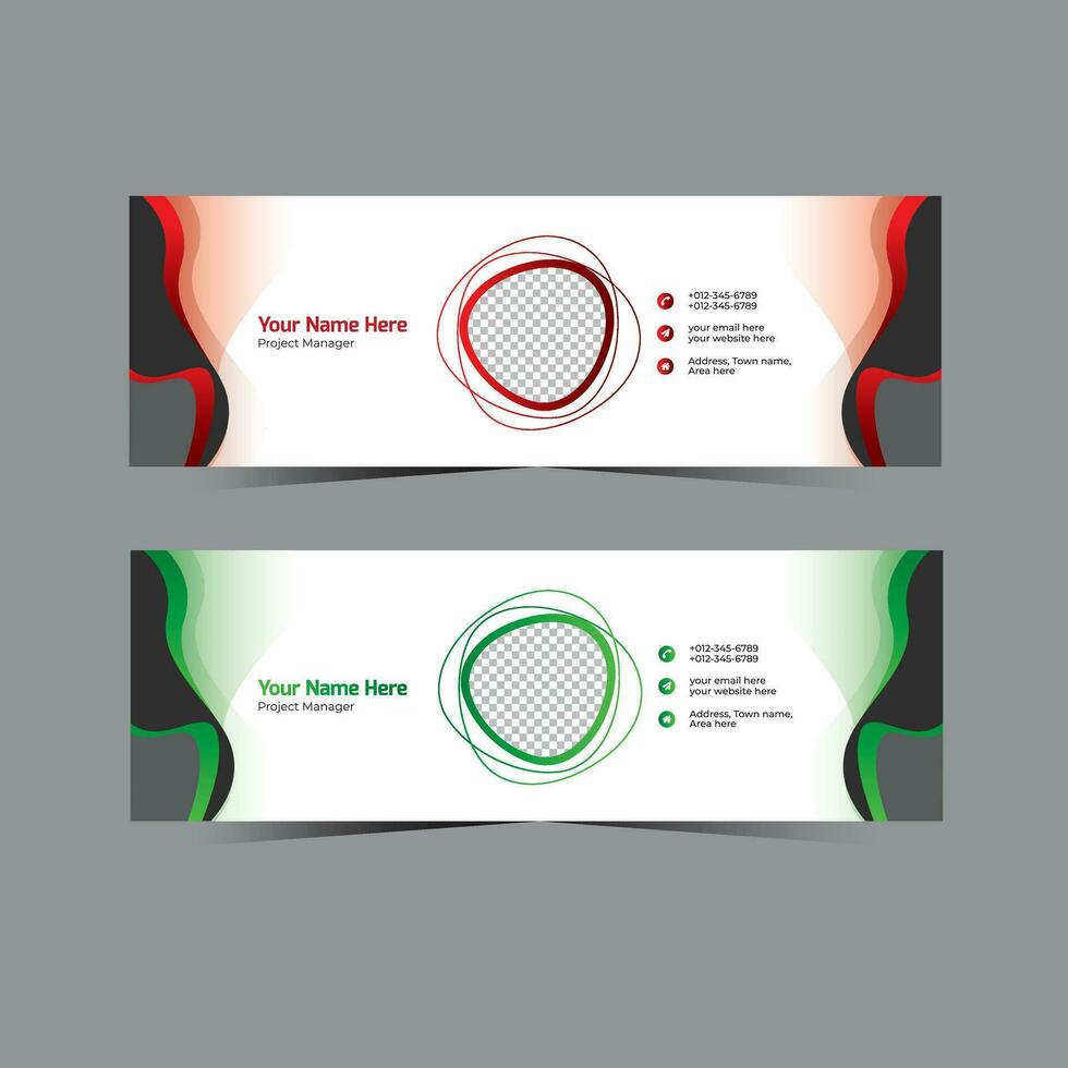 PrintEmail Signature Design, Social Media Cover and Web Banner Template vector