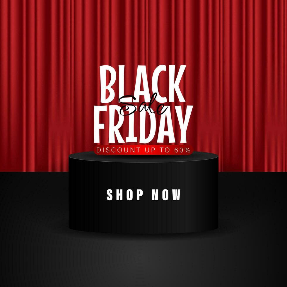 Black Friday sale banner. Social media vector illustration template