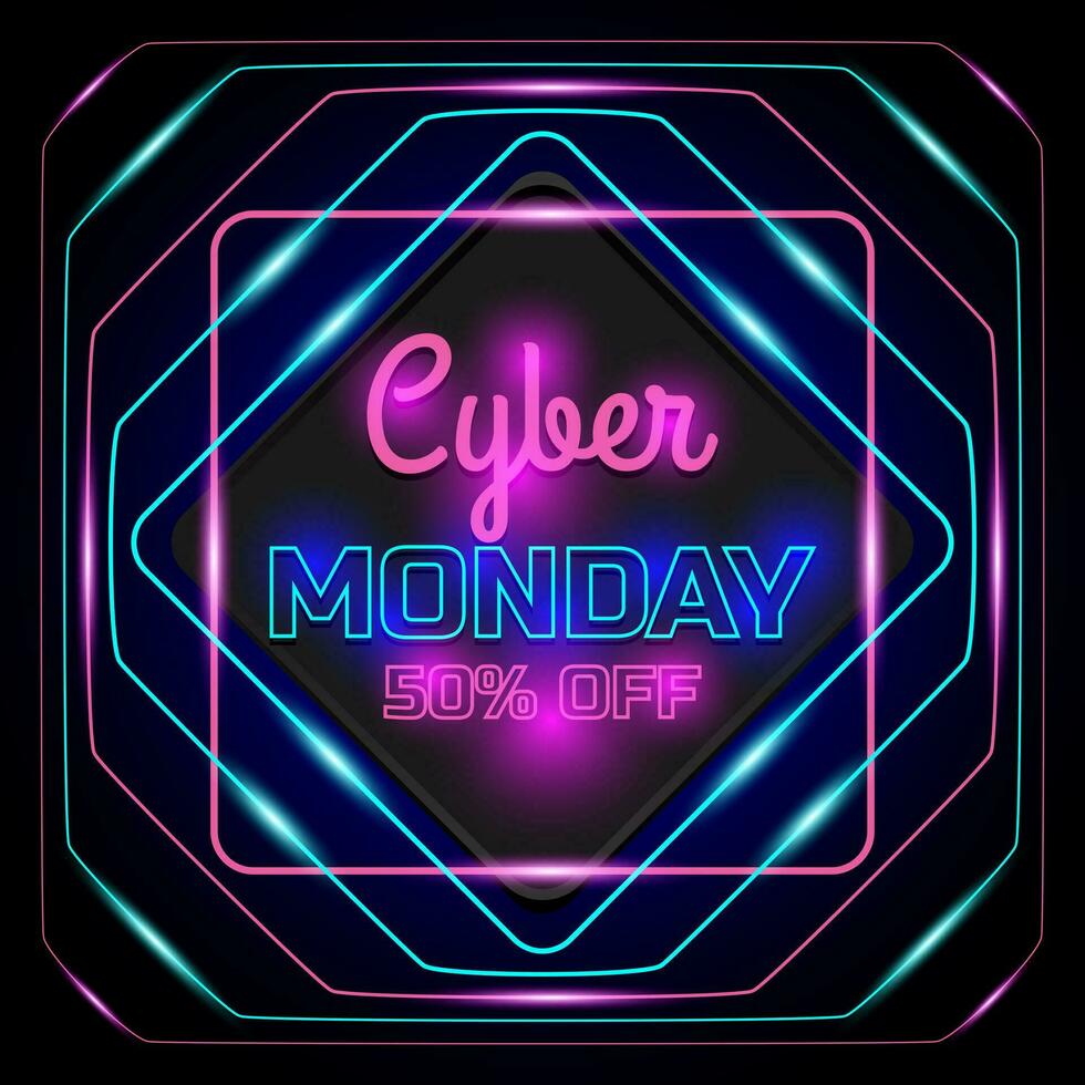 Plantilla de banner de venta de Cyber Monday para ilustración de vector de promoción empresarial
