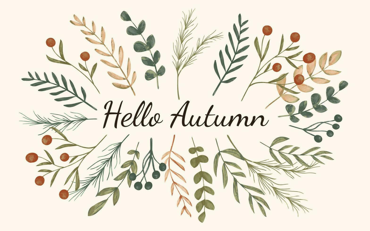 watercolor leaves background for autumn celebration vector