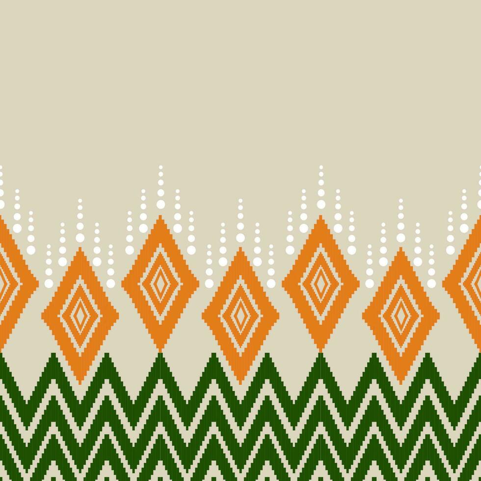 Ethnic ikat design Aztec tribal african art. Seamless pattern in tribal, folk embroidery, and Mexican style. Geometric ornament. Design for print fabric carpet, wallpaper, clothing, wrapping, fabric, vector