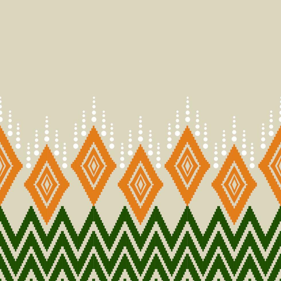 Ethnic ikat design Aztec tribal african art. Seamless pattern in tribal, folk embroidery, and Mexican style. Geometric ornament. Design for print fabric carpet, wallpaper, clothing, wrapping, fabric, vector