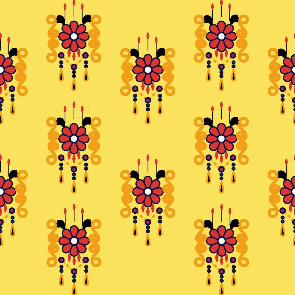 Seamless pattern in tribal, folk embroidery, and Mexican style. Aztec geometric art ornament print.Design for carpet, wallpaper, clothing, wrapping, fabric, cover, textile vector