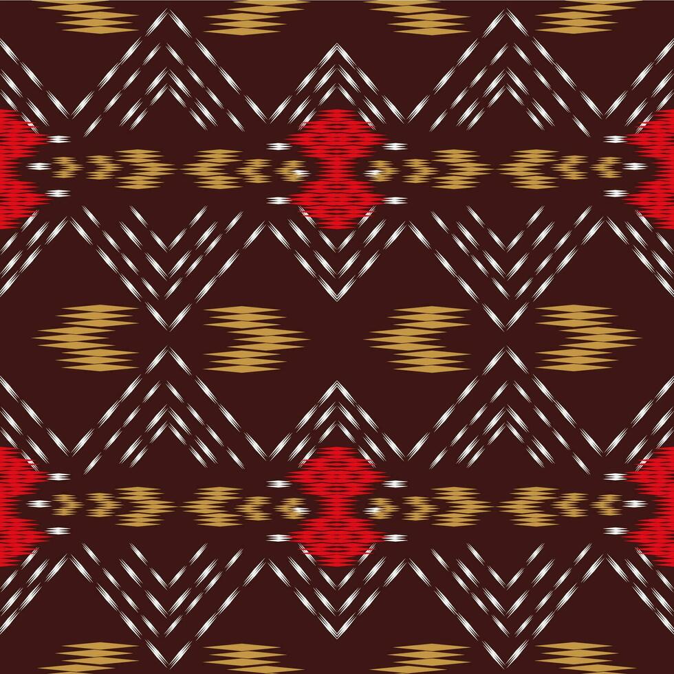 Ikat seamless pattern background Traditional pattern. Ikat Aztec tribal background. Design for the creation of this pattern using ikat pattern. Spread in Central Asia vector