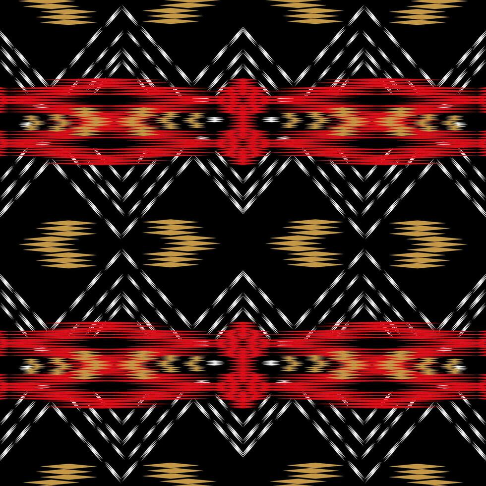 Ikat seamless pattern background Traditional pattern. Ikat Aztec tribal background. Design for the creation of this pattern using ikat pattern. Spread in Central Asia vector