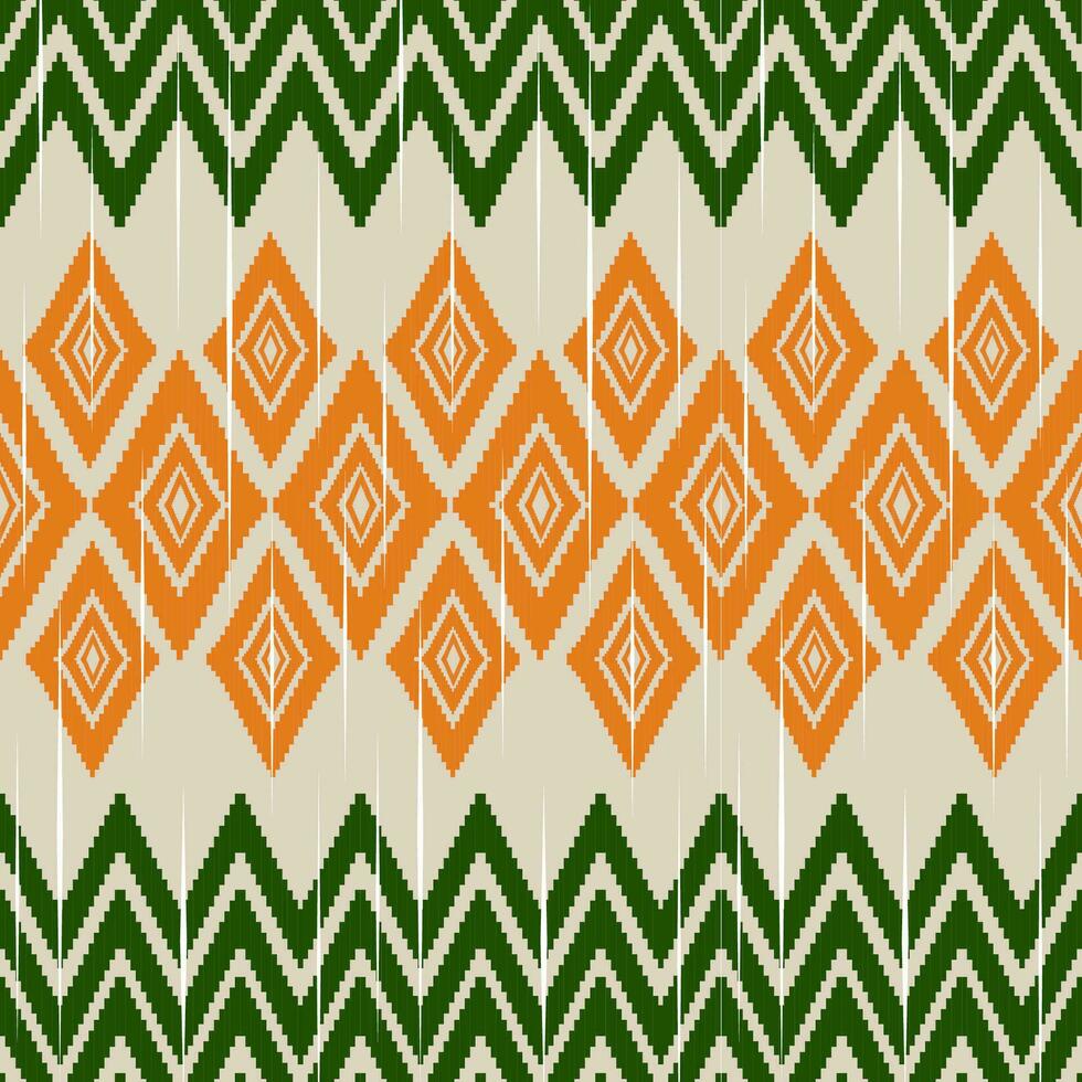 Ethnic ikat design Aztec tribal african art. Seamless pattern in tribal, folk embroidery, and Mexican style. Geometric ornament. Design for print fabric carpet, wallpaper, clothing, wrapping, fabric, vector