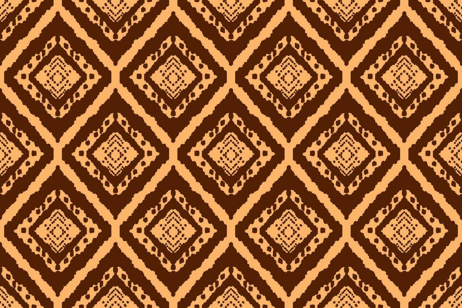 Beautiful Ethnic abstract ikat art. Seamless Kasuri pattern in tribal, folk embroidery, and Mexican style.Aztec geometric art ornament print.Design for carpet, wallpaper, clothing, wrapping, fabric. vector