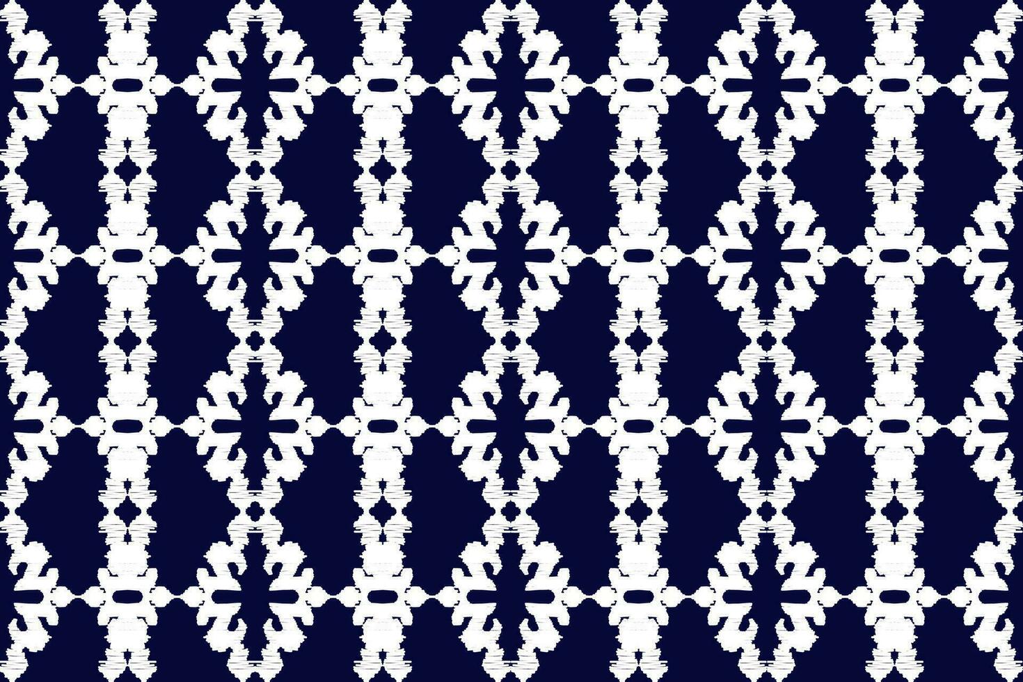 Seamless pattern of Ikat paisley, traditional seamless pattern, blue background, Aztec style, embroidery, abstract, vector, design illustration for texture, fabric, print. vector