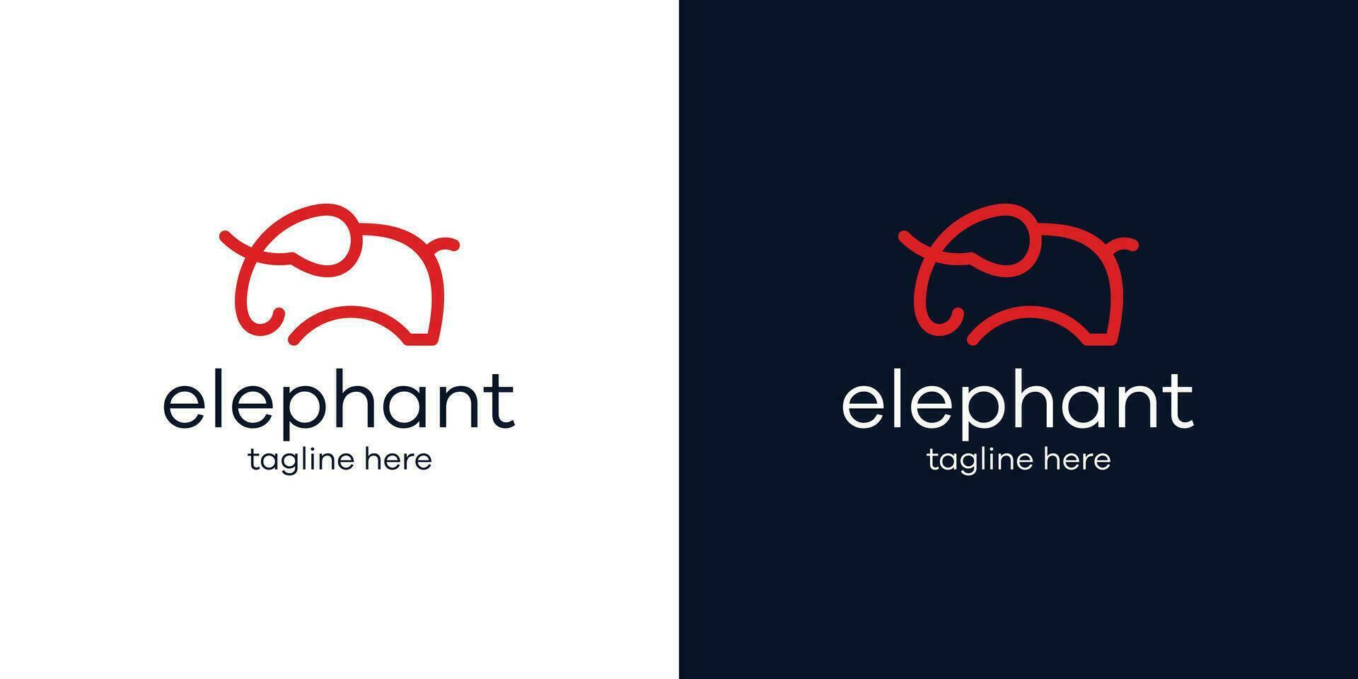 The elephant logo design made with lines makes the logo minimalist vector