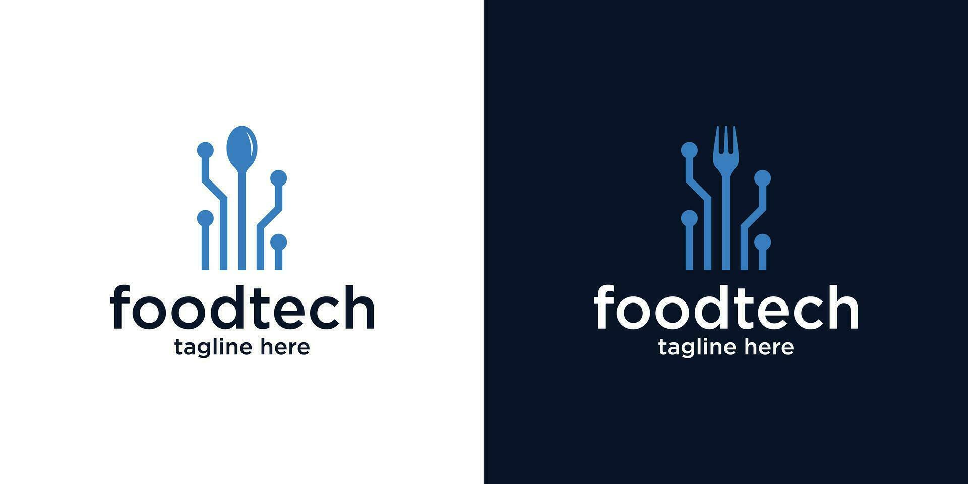 logo design technology food icon vector inspiration