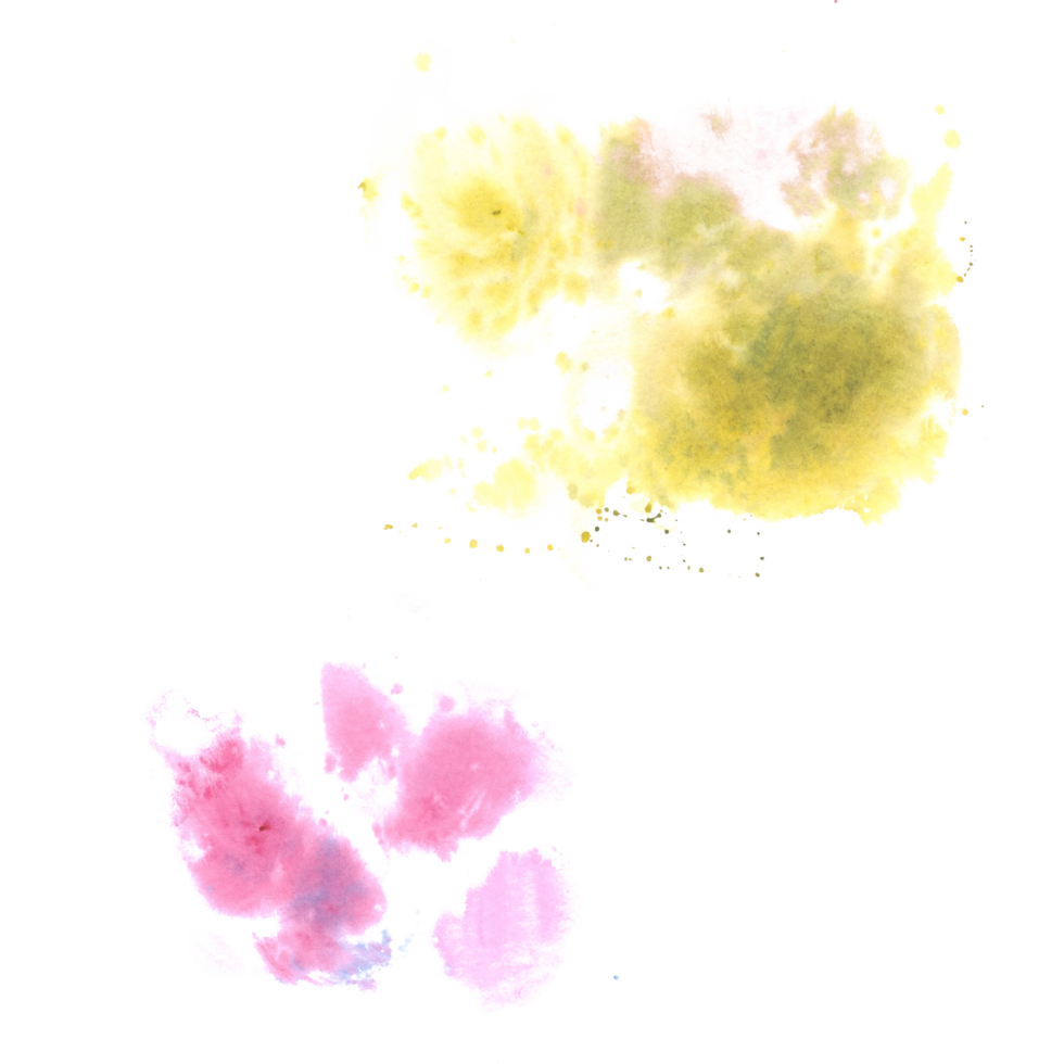 Hand-painted watercolor Illustration pink and green spots and splashes. Isolated  Perfect texture for your creative design png