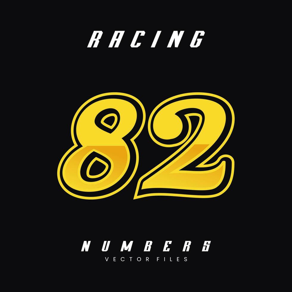 Racing Number 82 Vector Design Template