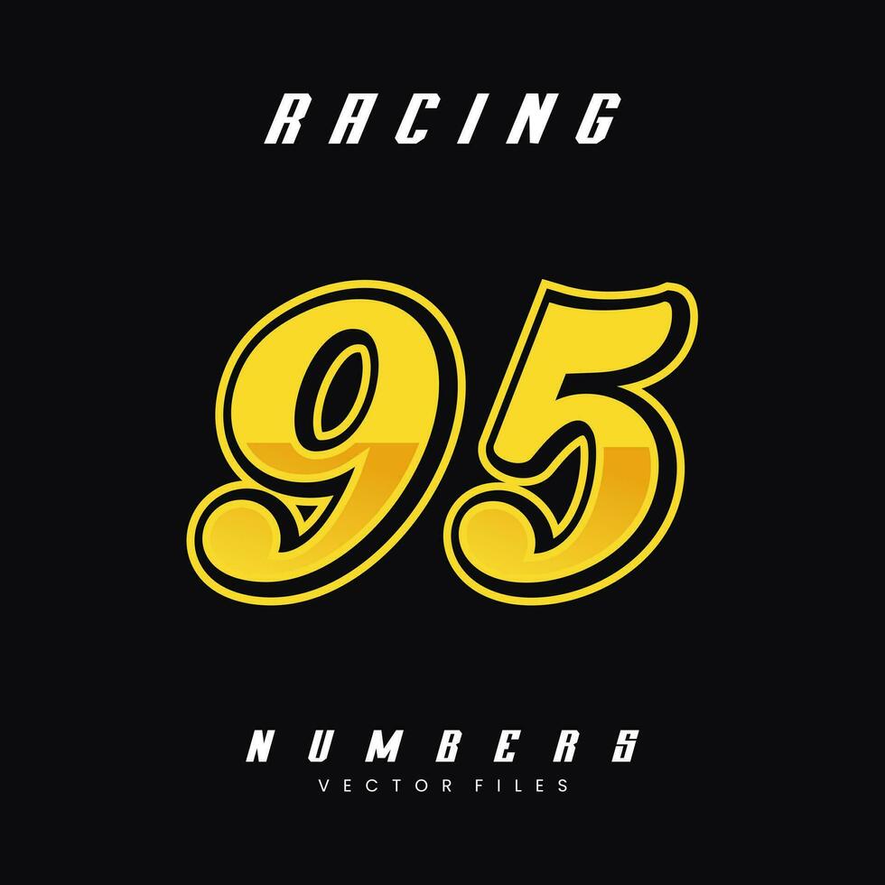 Racing Number 95 Vector Design Template