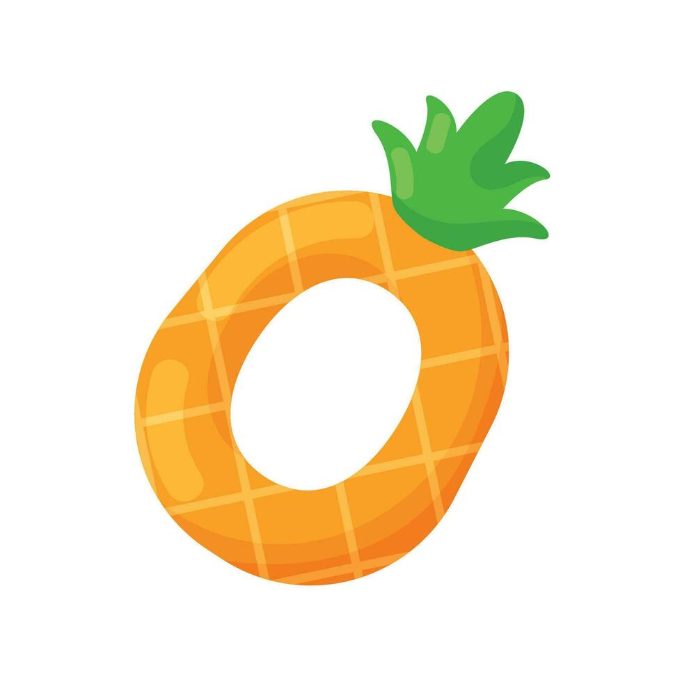 Vector pineapple pattern swimming ring isolated