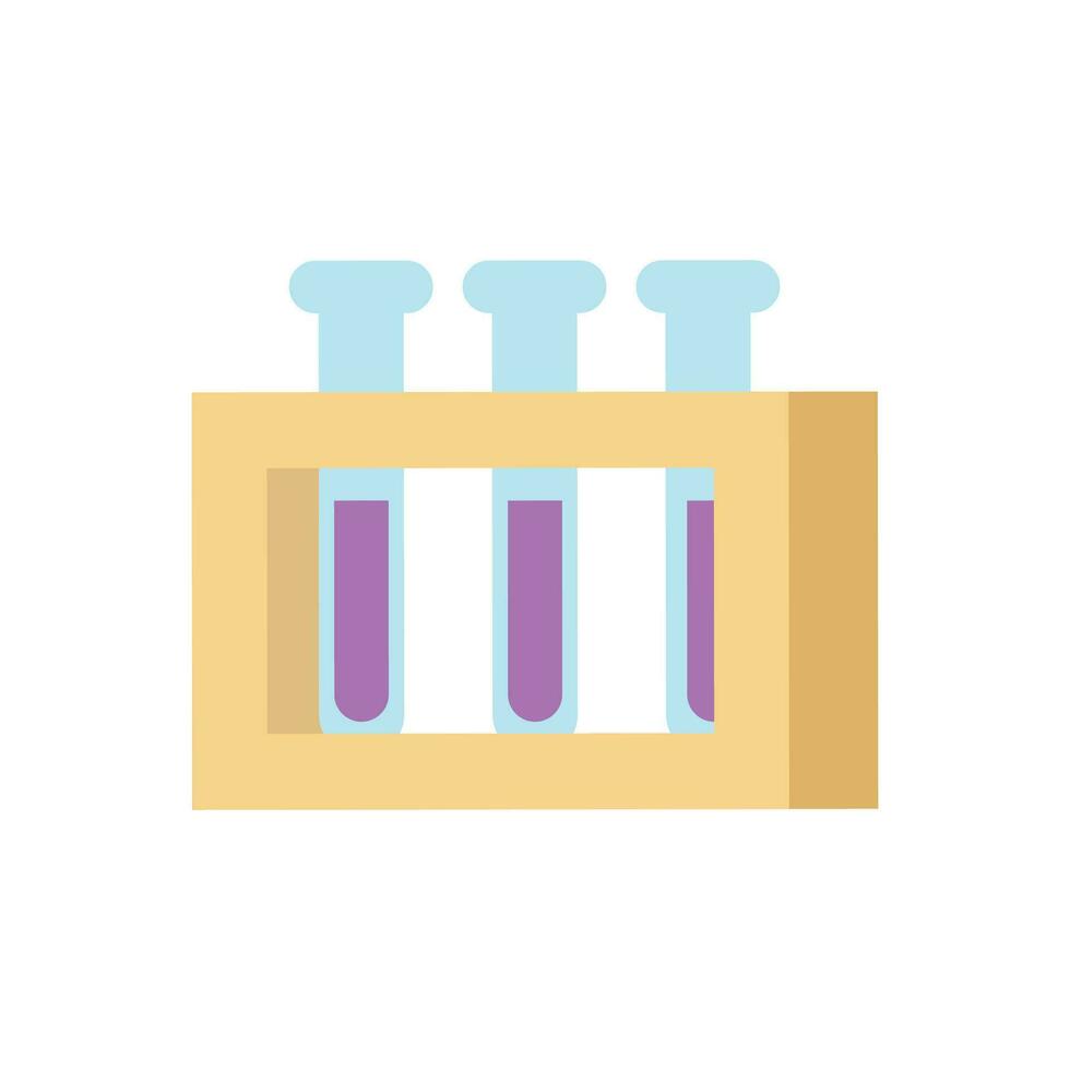 Vector test tubes on stand icon flat illustration of test tubes on stand vector icon for web design